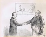 MANY HAPPY RETURNS OF THE DAY MR CHAMBERLAIN: John Bull: "I don't always like your policies, Mr Chamberlain, but you're a good fighter , and I wish you many happy returns of the day." Image.