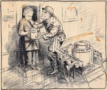 Mrs John Bull: But why should we be stinted? Shortt: Well we have to consider the interests of the farmers you know. Image.
