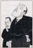 Two of our unprofessional journalists Lord Birkenhead and Dean Inge (this cartoon was drawn before Mr Baldwin’s welcome announcement on the subject of Cabinet journalism.) Image.