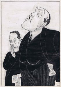 Two of our unprofessional journalists Lord Birkenhead and Dean Inge (this cartoon was drawn before Mr Baldwin’s welcome announcement on the subject of Cabinet journalism.)