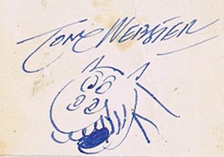 Tom Webster autograph and drawing of Tishy