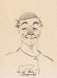 George Robey self-caricature and autograph Image.
