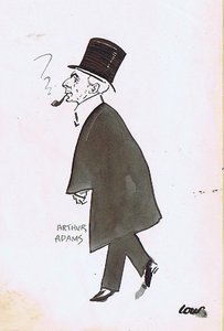 David Low caricature of Arthur Adams