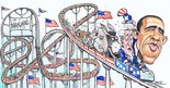 Barack Obama and Uncle Sam on Roller Coaster Image.