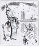 THE ORIGIN OF SPEECHES Big Ben: "A penny for your thoughts." John Citizen: "I am wondering how Barry managed to build the new walls round all that hot air so as to keep it intact to this day!" (The old Houses of Parliament were burnt down 100 years ago.) Image.