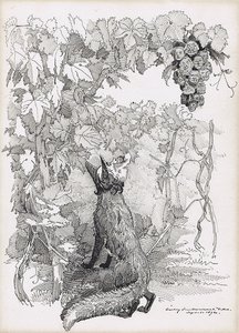 "La-bouche-re(-nard) et les raisins."
