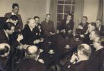 Food Minister Lord Woolton meets the cartoonists Food Minister Lord Woolton meets the cartoonists