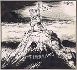 'Getting up's pretty easy these days - But how do we get down?' Image.
