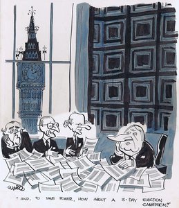 "And, to save power, how about a five day election campaign?"
