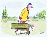 Fred Basset golf caddy Image.