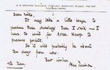 Alex Graham hand-written letter Image.