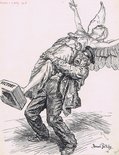 The Blond Beast's Burden. German Citizen. "And they tell me this may go on for years and years and years!" Image.