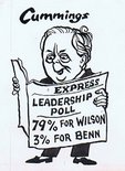 "I can't think what Benn's got against the Press. The Press is doing a splendid job!" Image.