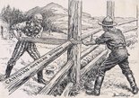 CO-OPERATION. Uncle Sam: "I reckon a little healthy exercise of this sort will be good for both of us." Image.