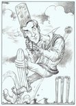 Sir John Redwood playing cricket Image.