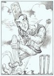 Sir John Redwood playing cricket Image.