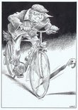 Old Age Pensioner on a bicycle Image.