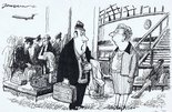 “You can’t trust anyone these days! I tried to smuggle in some furs and jewellery for you - but they’ve been nicked.” Image.