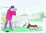 Fred Basset on the golf course Image.