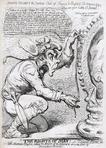 "The Rights of Man"; or - Tommy Paine, the Little American Taylor, Taking the Measure of the Crown, for a New Pair of Revolution Breeches