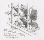 The language of feet as studied among the peasants on the Volga boat. Image.