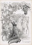 "La-bouche-re(-nard) et les raisins." Image.