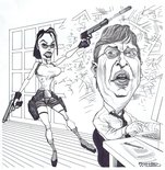 Lara Croft meets Bill Gates Image.