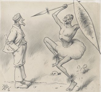 A BORN BLACKLEG. British Workman:"Oh I say 'ere Mr Keir 'ardie, I've seen some funny working men in my time but this is 'ere one, oh lord!!!"