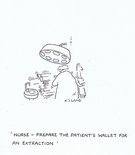 SOLD "Nurse - prepare the patient's wallet for an extraction."  Image.