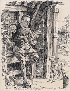 A PIOUS OPINION: Shorn Lamb (to Farmer Baldwin): "If you could see your way, Sir, to treating me with a little of that mixture in preference to going over me with the razor, I venture to think it would be to our mutual advantage."