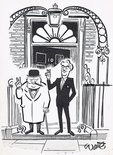 Churchill and Eden outside Downing Street Image.