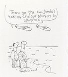 There go the two Jumbo's taking Chelsea players to Slovakia Image.