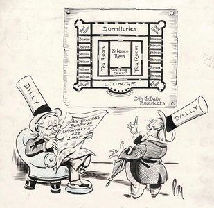 A NEW WHITEHALL? Dilly: "Have you seen this? Architects too old at 55!" Dally: "Tut-tut. When they come to internal planning they will have two come back to the old firm."