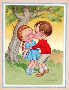 A kiss is very good indeed, for poor man or for wealthy, One or two each day we need, to keep a body healthy!