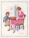 "Why you've got £4-15-0 in your money box, Willie!" "Coo, Mum, nearly enough to spill on a bus!!" Image.