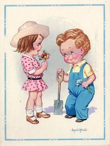A little bunch of flowers for you Red and yellow, pink and blue, Keep them all if you'll agree To leave the spring onions, sent, from me!
