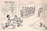 COMPULSORY SERVICE. Jealous Recruiting Sergeant: No he didn't exactly volunteer - but I think he's joining up all the same!.  Image.