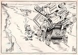 PARCELS IN CARS. Dear Old Lady: "But, Officer, these are my household goods. I carry them everywhere! (Why should not motorists be allowed to carry what parcels they like in their own cars?) Image.
