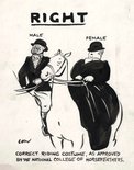 Correct riding costume, as approved by the National College of Horsefeathers. Image.