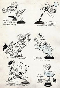 Mascots. It is reported that there will be many novel and beautiful motor mascots at the British Motor Show.