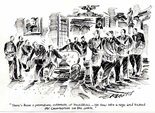 "There's been a premature outbreak of hostilities - he flew into a rage and kicked Mr Chamberlain on the ankle." Image.