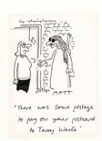 "There was some postage to pay on your postcard to Terry Waite." Image.