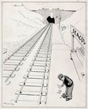 Our local Porter (meditatively) : "well, well, there'll be one sad 'eart Brixton way tonight anyhow," Image.