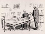 "How is it Alexander, that I never get a bit of decent cheese unless I go and get it myself?" "Can't say sir, I never eat cheese." Image.