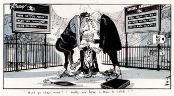 "Would you chaps mind? I really do have a train to catch!"