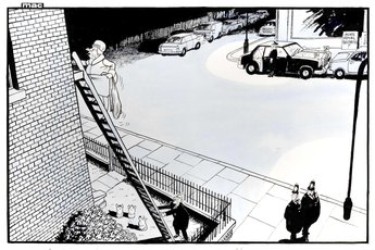 "That's Paul Burrell's house and we didn't see a thing, did we, Hawkins?"