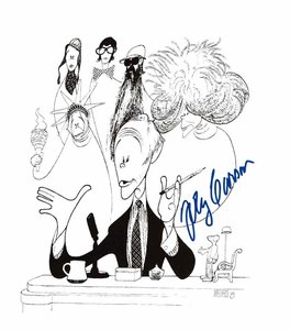 Johnny Carson by Al Hirschfeld signed by Johnny Carson