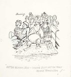 "Better scram Joe - you've just sat on that man's transister!" Image.