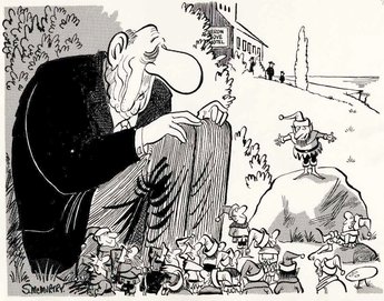 "What d'yes think fellas? A free holiday in gay Paree if we get the ol' man his job back..."