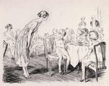 Painfully Literal  Playful host: "Couldn’t you manage one more eclair?” Serious Little Boy: "No, fanks, Ive no more room."  Playful host:  “If I picked you up by the heels and shook you, would that help?” Image.
